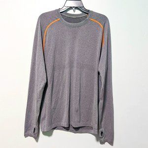 Lululemon Long Sleeve Metal Vent Tech Shirt Gray Orange Large